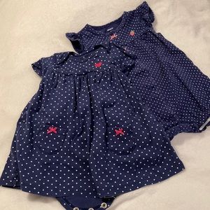 Navy and White Polka Dot Lot